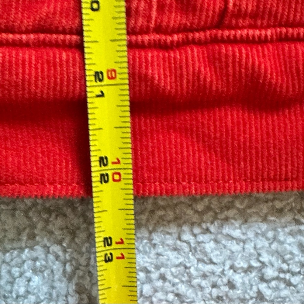 Levi’s Tomato Red Corduroy Patchwork Ex-Boyfriend Sherpa Trucker Jacket, Size S - Picture 6 of 6